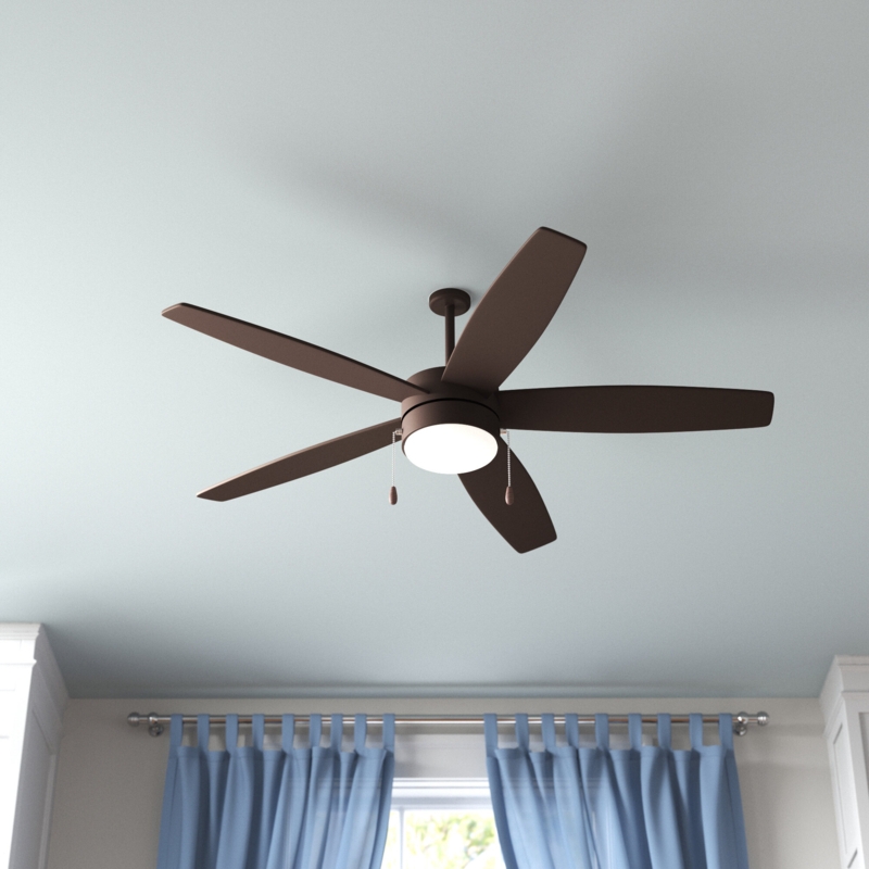 52" Airetor 5 - Blade LED Standard Ceiling Fan with Pull Chain and Light Kit Included