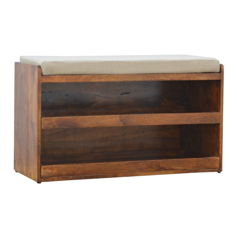 8 Pair Solid Wood Shoe Storage Bench