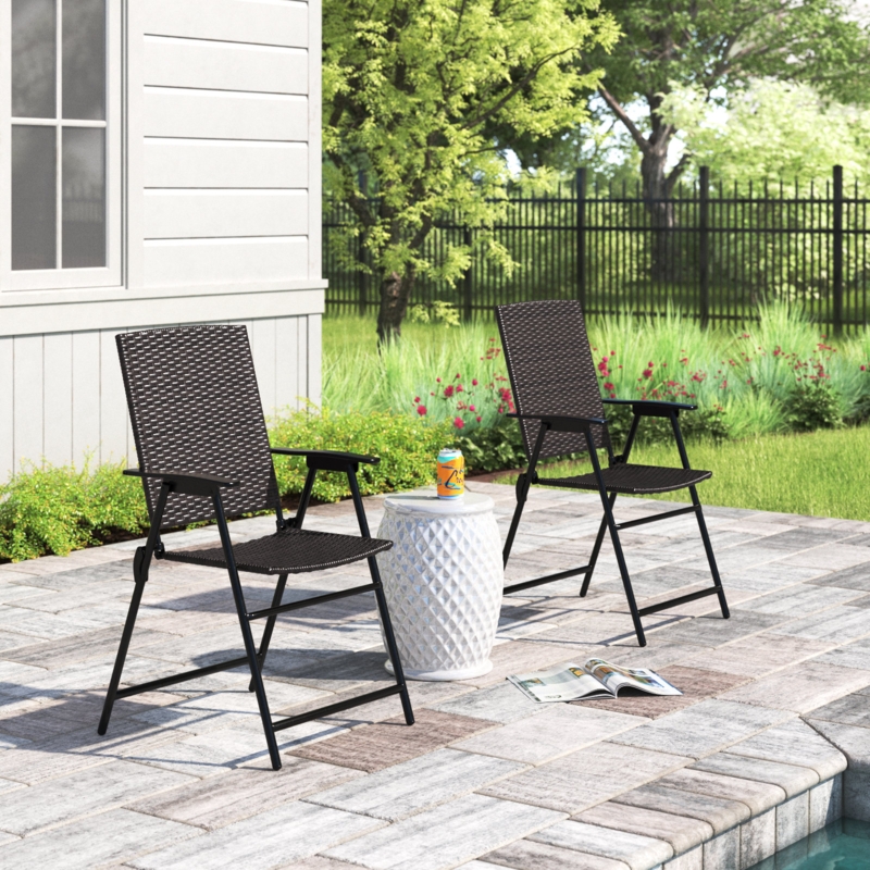 Aliiyah Patio Foldable Dining Chairs