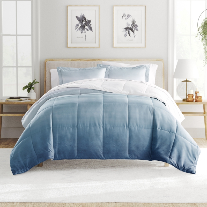 All Season Down-Alternative Reversible Comforter Set in Ocean Waves