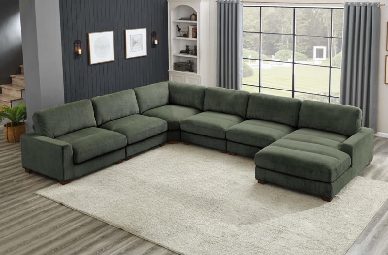 Aristedes 6 - Piece Corduroy Sectional