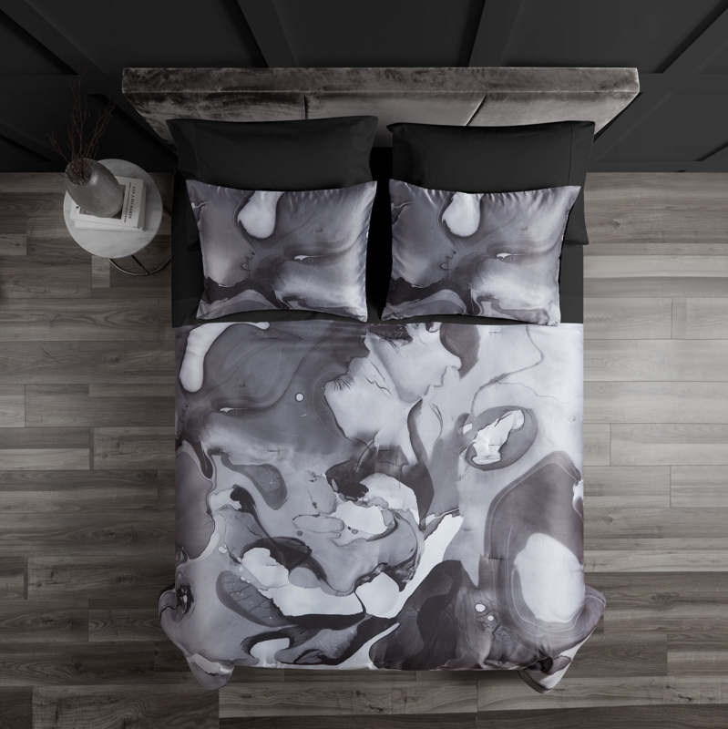 Atlis Satin Marble Comforter Set