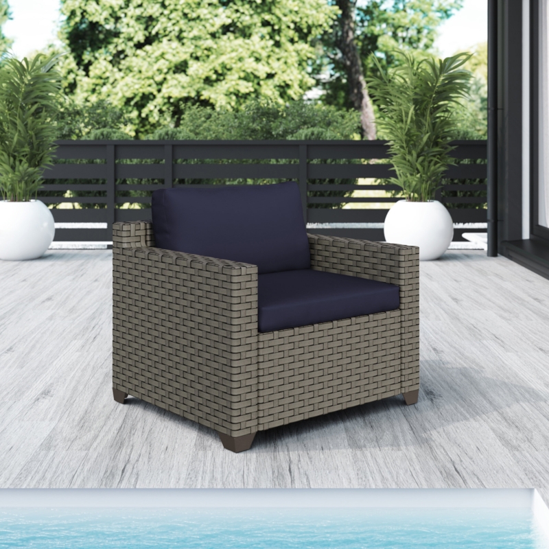 Avalisse Outdoor Wicker Club Chair, Summer Fog Weave