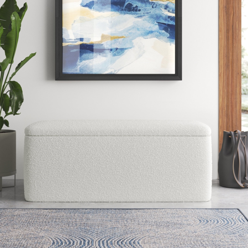 Azani Boucle Upholstered 47" Storage Bench