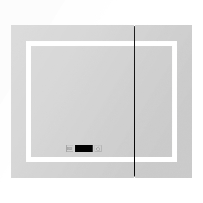 Bobette 29.5'' W 26'' H Surface Frameless Medicine Cabinet with Mirror and 3 Fixed Shelves
