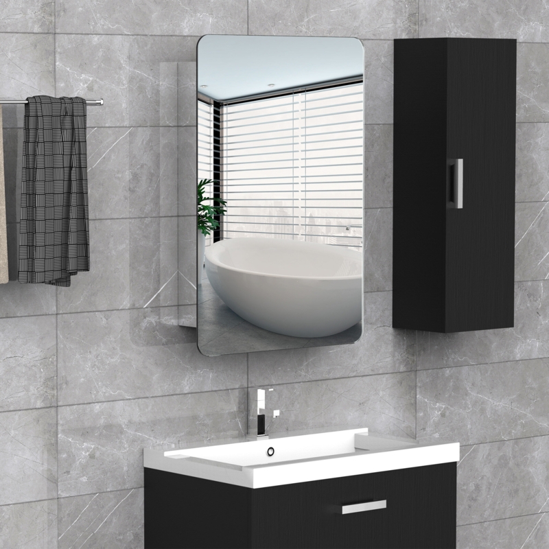Boolia 18'' W 26'' H Surface Framed Medicine Cabinet with Mirror 3 Fixed Shelves