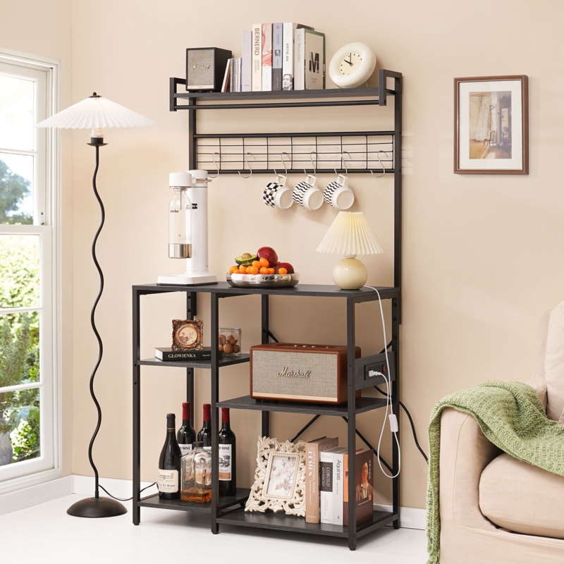 Carianna 32.2'' Iron Standard Baker's Rack with Microwave Compatibility