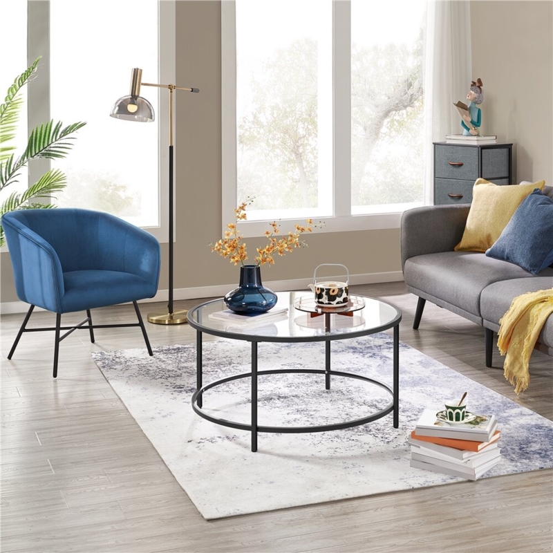 Cellestine 36" Round Glass Coffee Table