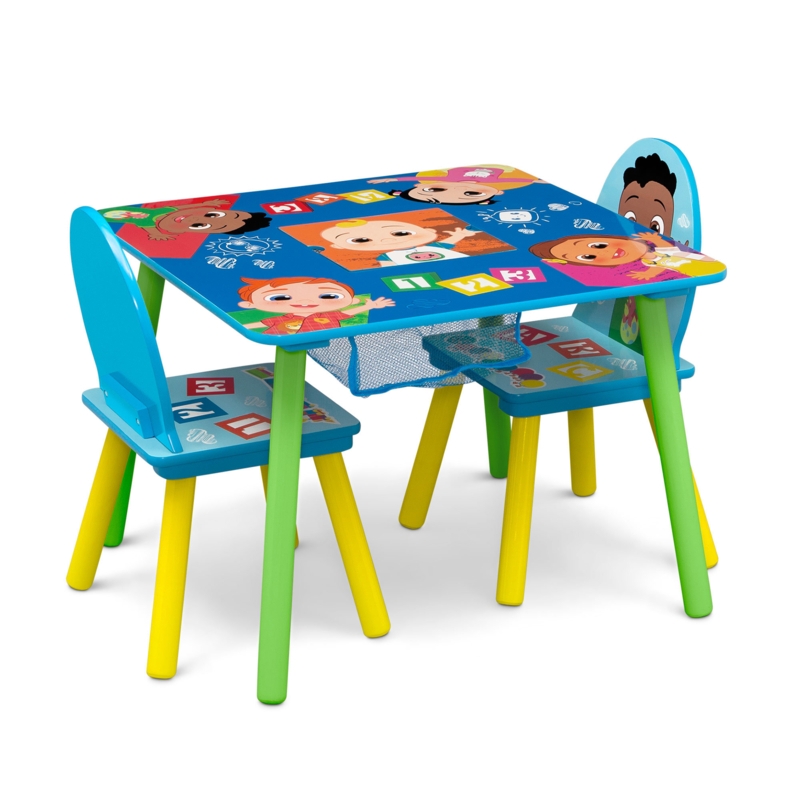 Cocomelon Kids Table And Chair Set With Storage (2 Chairs Included) By Delta Children - Greenguard Gold Certified
