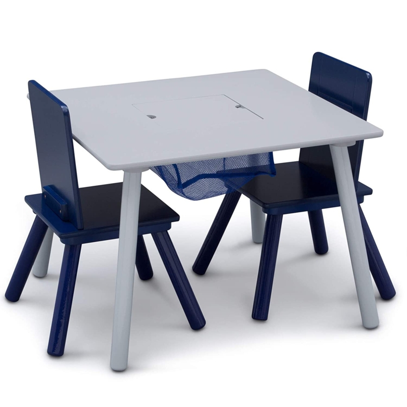 Delta Kids Solid Wood Rectangular Play Table and Chair Set