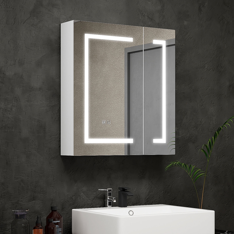 Denize 23.6'' W 25.6'' H Surface Frameless Medicine Cabinet with Mirror and 5 Fixed Shelves