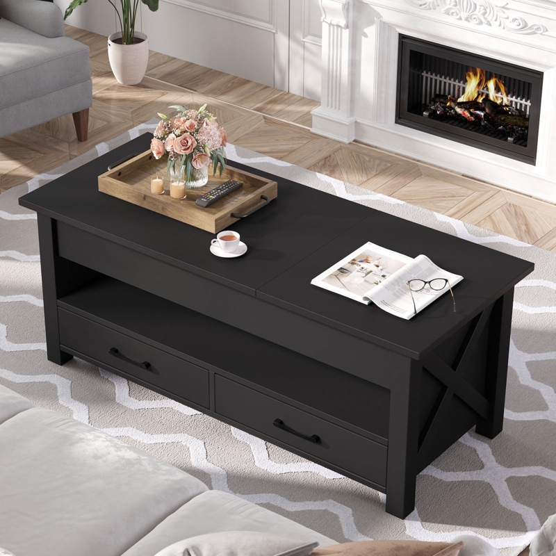 Dextyn Top Lift Coffee Table with 2 Drawers for Ample Storage Space