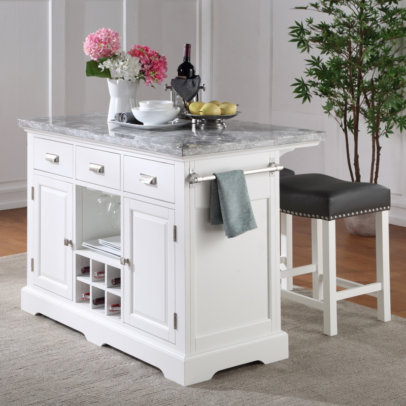 Erichsen Marble Kitchen Island Set