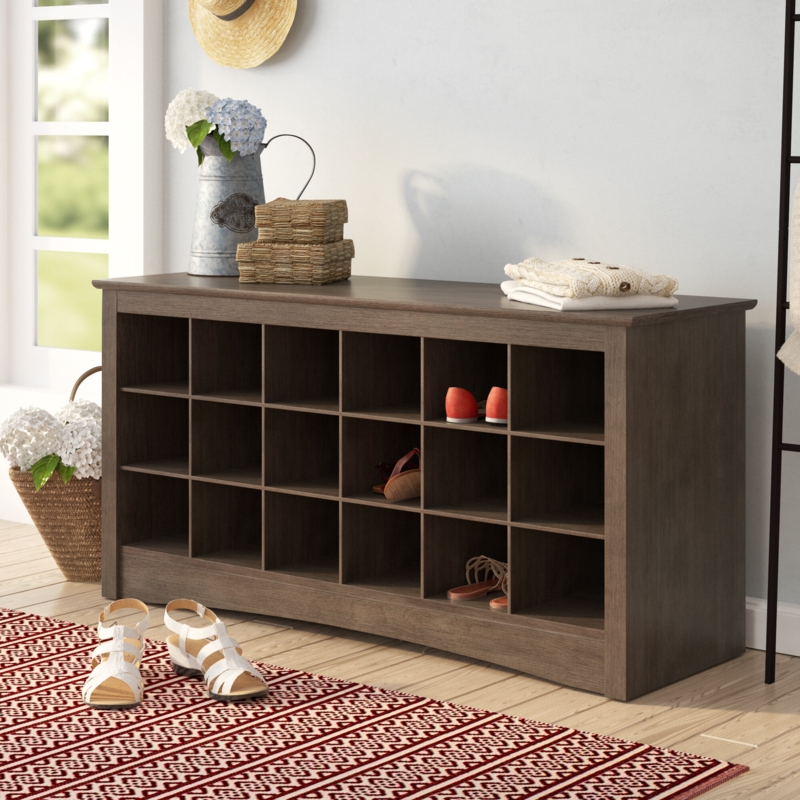 Everlene 18 Pair Shoe Storage Bench