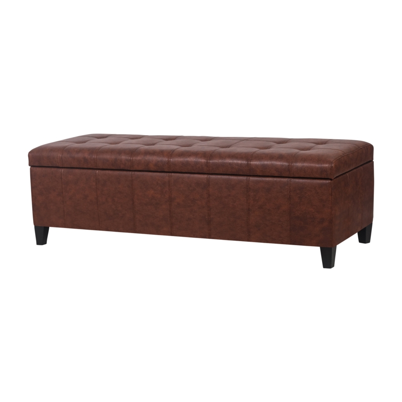 Faux Leather Upholstered Storage Bench