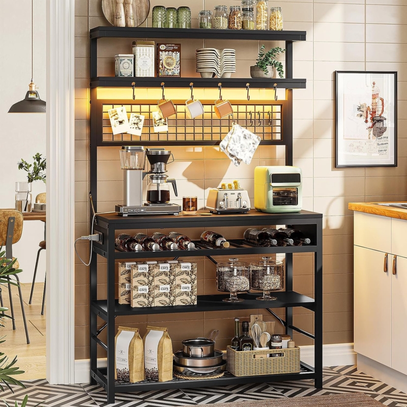 Gavien 35.4'' Iron Standard Baker's Rack with Microwave Compatibility