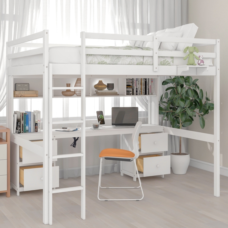Gursimran Kids Full Loft Bed with Drawers