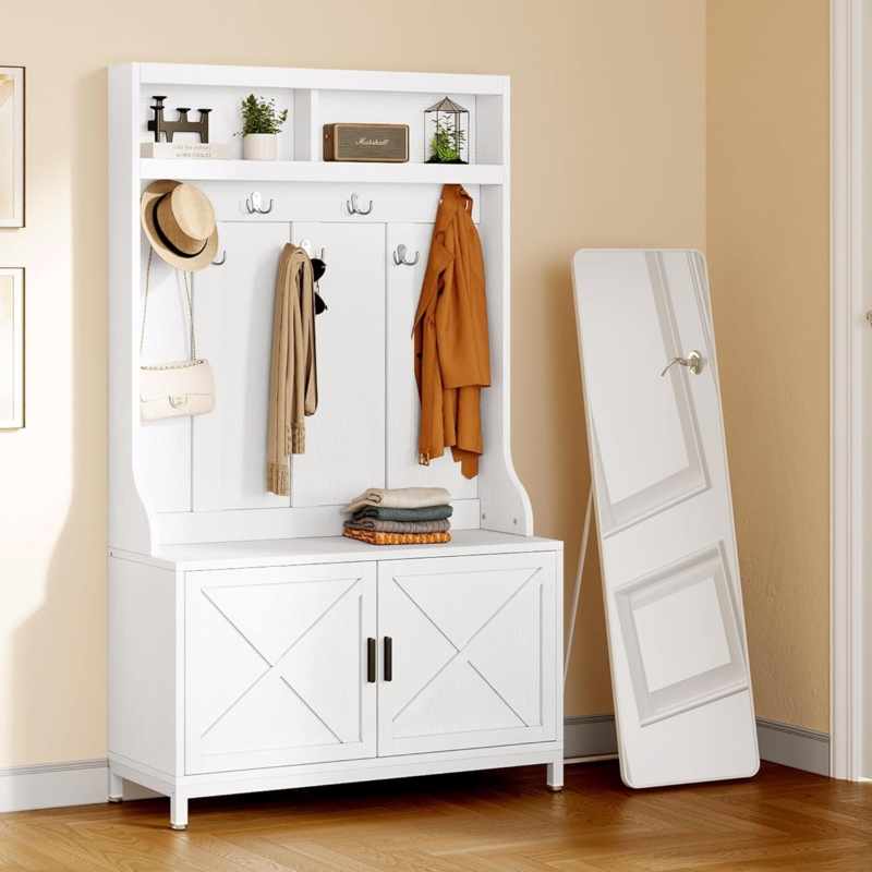 Hall Tree with Bench and Shoe Storage