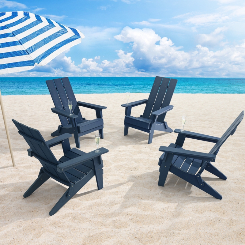 Harborcreek Plastic Foldable Adirondack Chair (Set of 4)