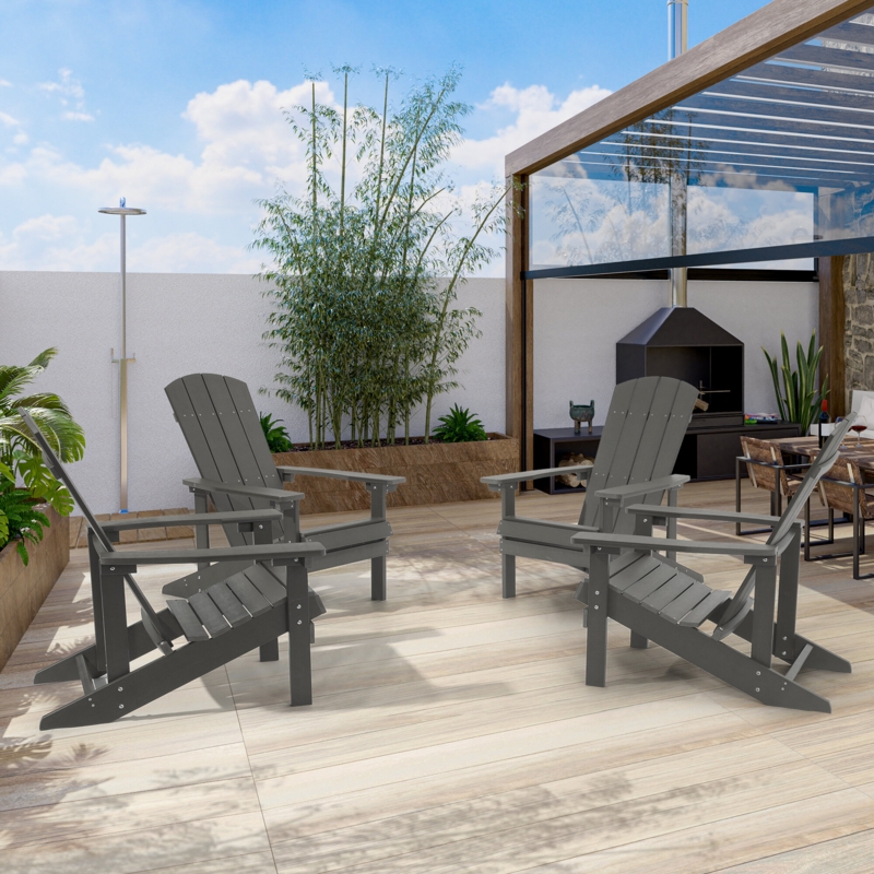Hatolina Set Of 4 Solid Wood Adirondack Chair (Set of 4)