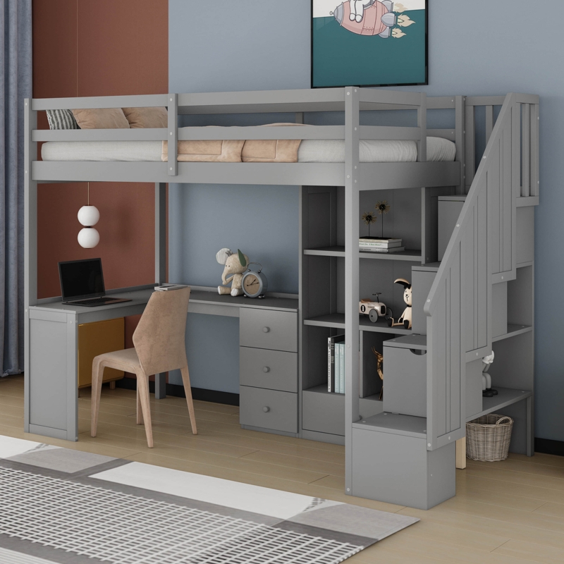 Loft Bed With Desk And Drawers - Foter