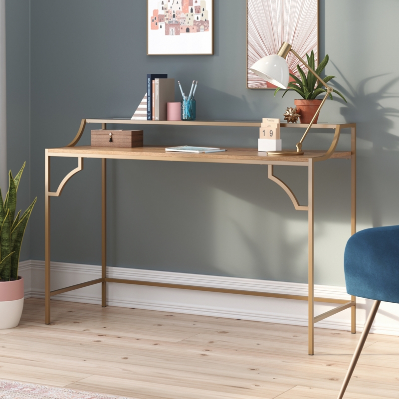 Jiaming Corner Metal Base Writing Desk