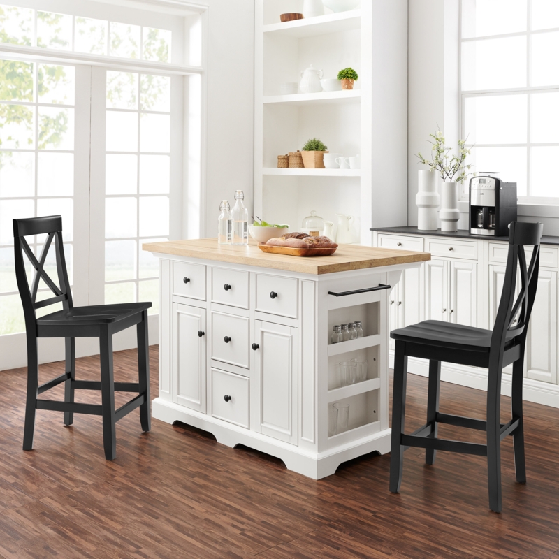 Julia Wood Kitchen Island Set