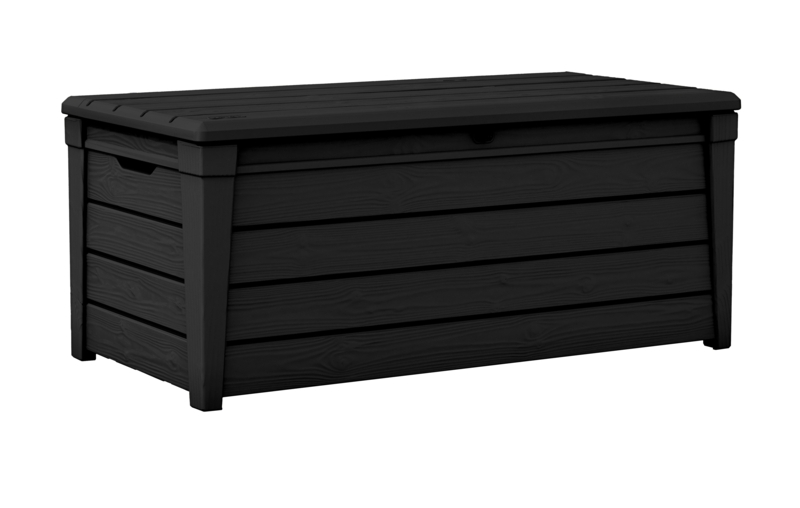 Rubbermaid Patio Chic Outdoor Storage Collection Cabinet, Black Oak Rattan