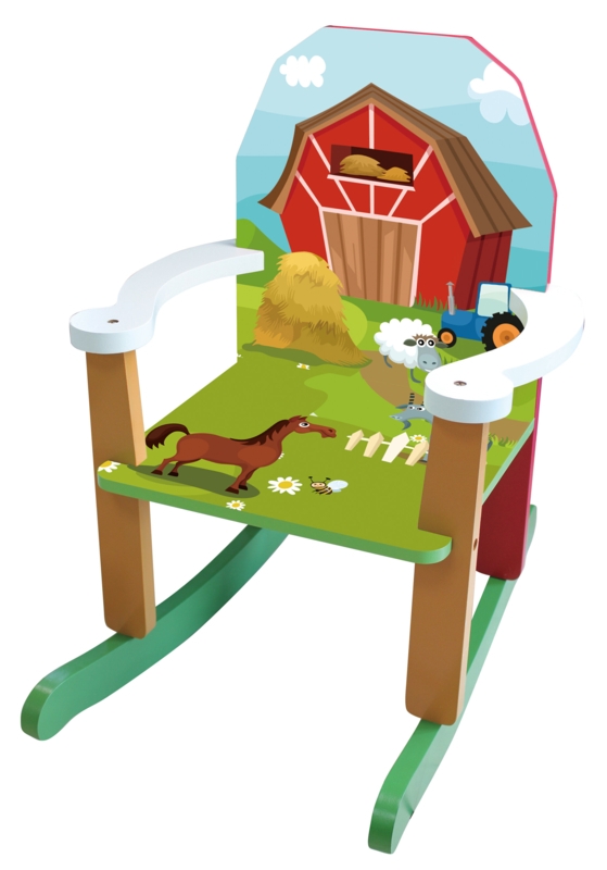 Kids 10'' Wood Rocking Chair and Ottoman