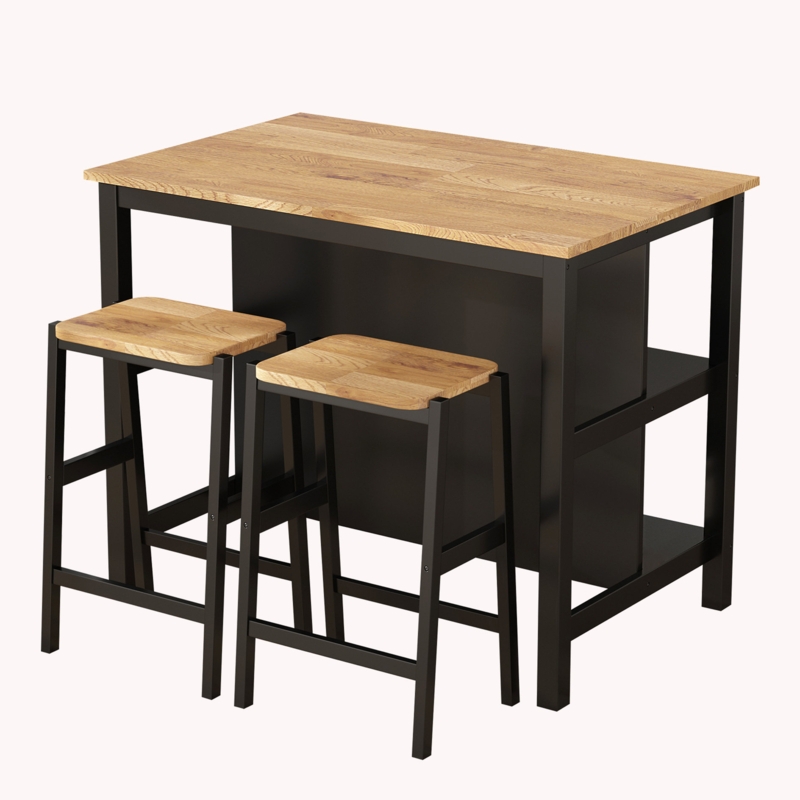 Klowey Solid Wood Kitchen Island Set