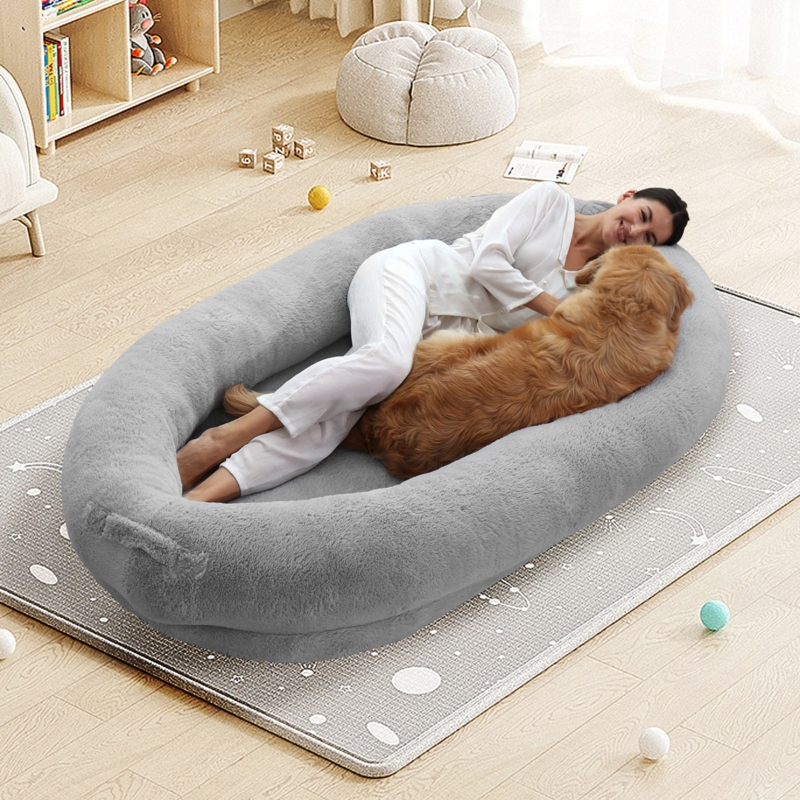 Large Human Dog Bed 72 Large Size Bean Bag Bed for Adults Pets Removable Washable PV Cover Foter