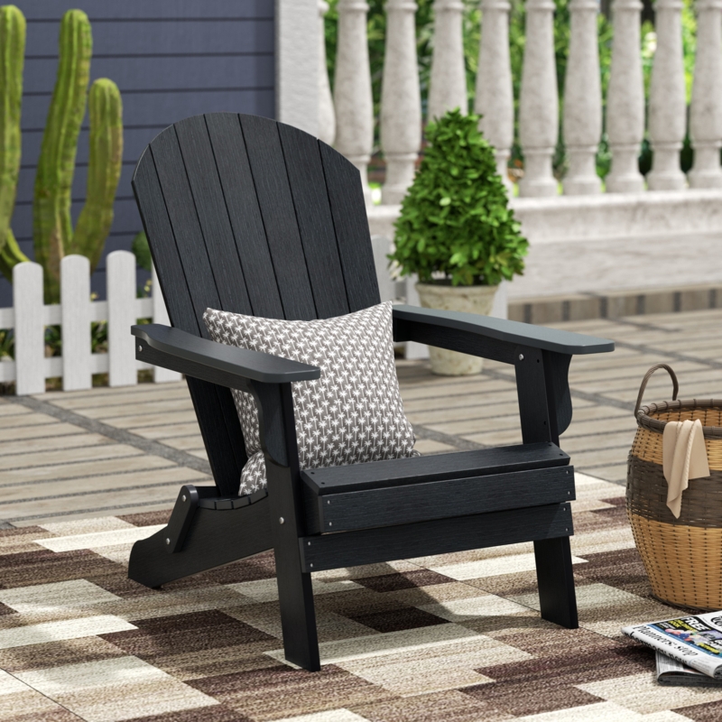 Lista Outdoor All-Weather Poly Folding Adirondack Seashell Chair