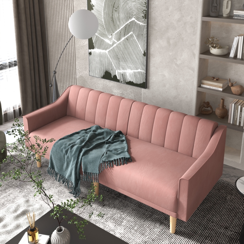 Luli 74'' Velvet Sleeper Sofa