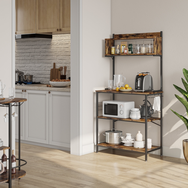 Manzella 31.5" Steel Standard Baker's Rack with Microwave Compatibility