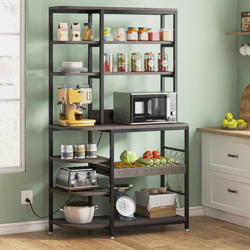 Mushat 37.4'' Standard Baker's Rack with Power Outlets