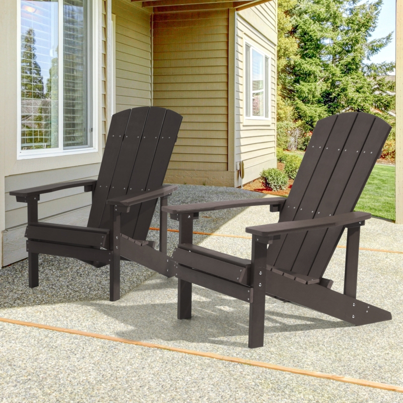 Plastic Adirondack Chair Patio Plastic Chair Fire Pit Single Chair (Set of 2)