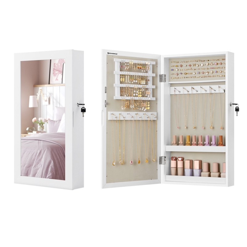 Rhyli 14.6'' Wide Wall Jewelry Armoire with Mirror