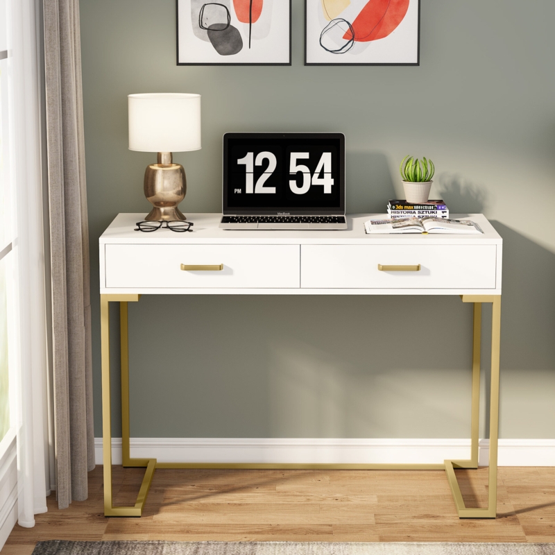 Secil Modern Desk with 2 Drawers