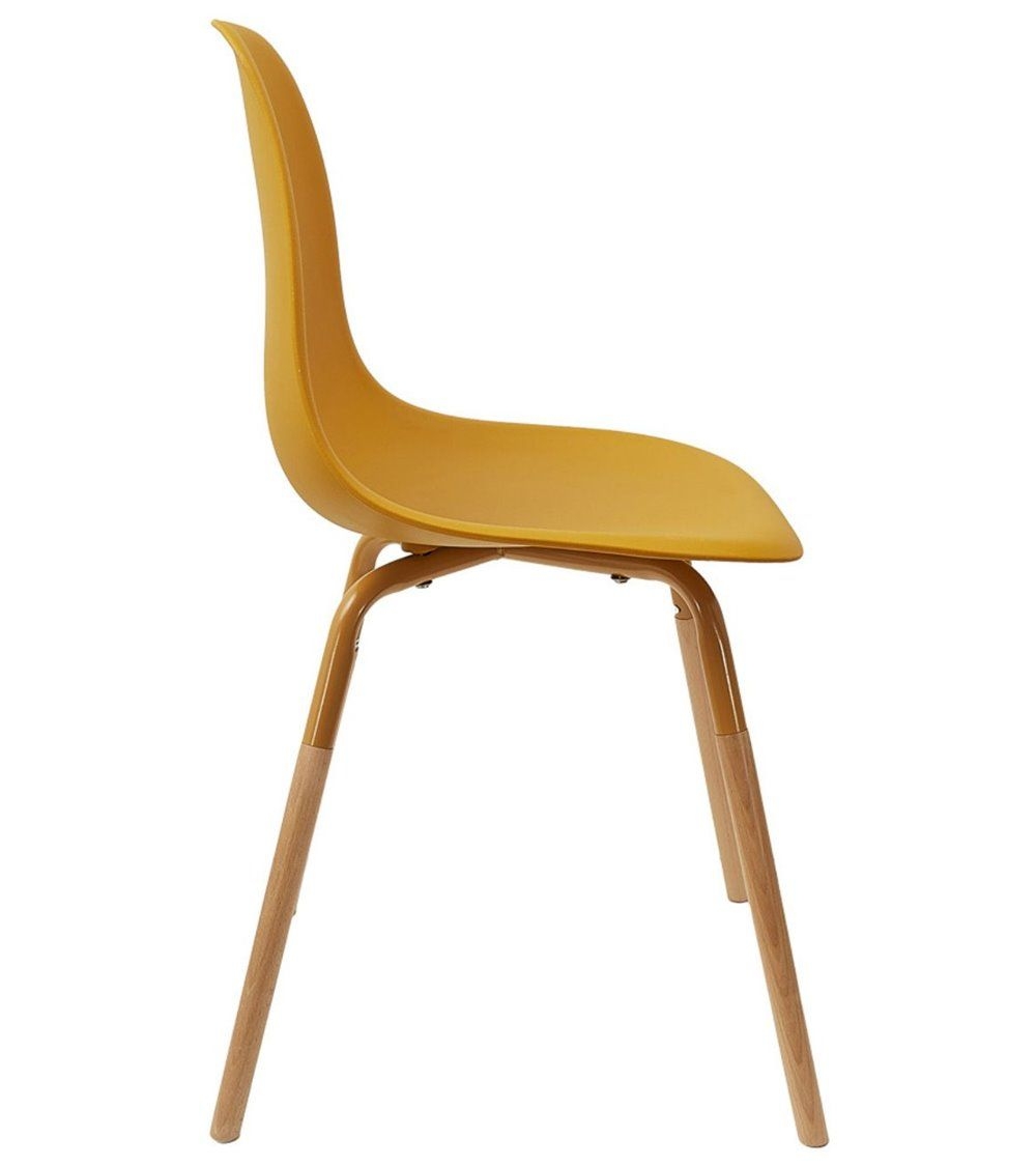 Silla de Comedor de Polipropileno y Madera de Colores Phenix Escandinava Amarillo