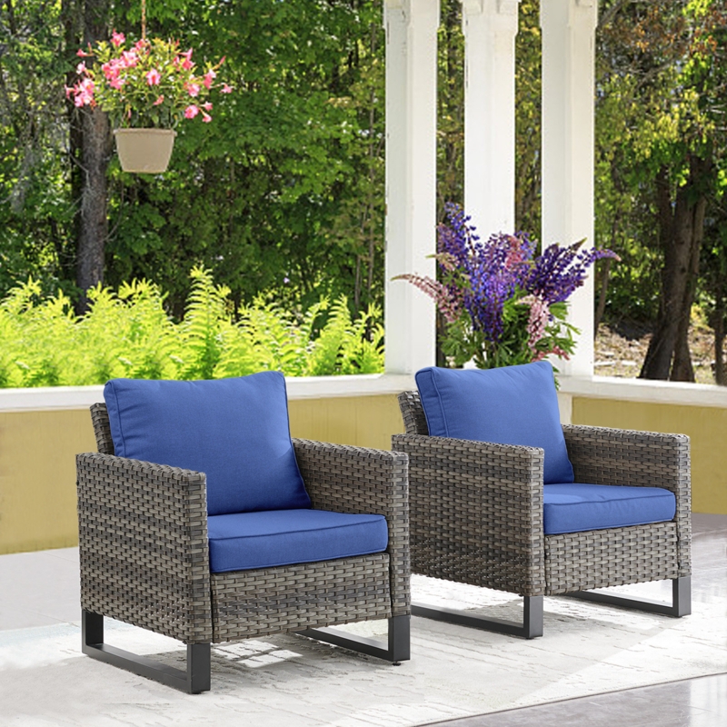 Silviea Wicker Outdoor Lounge Chair