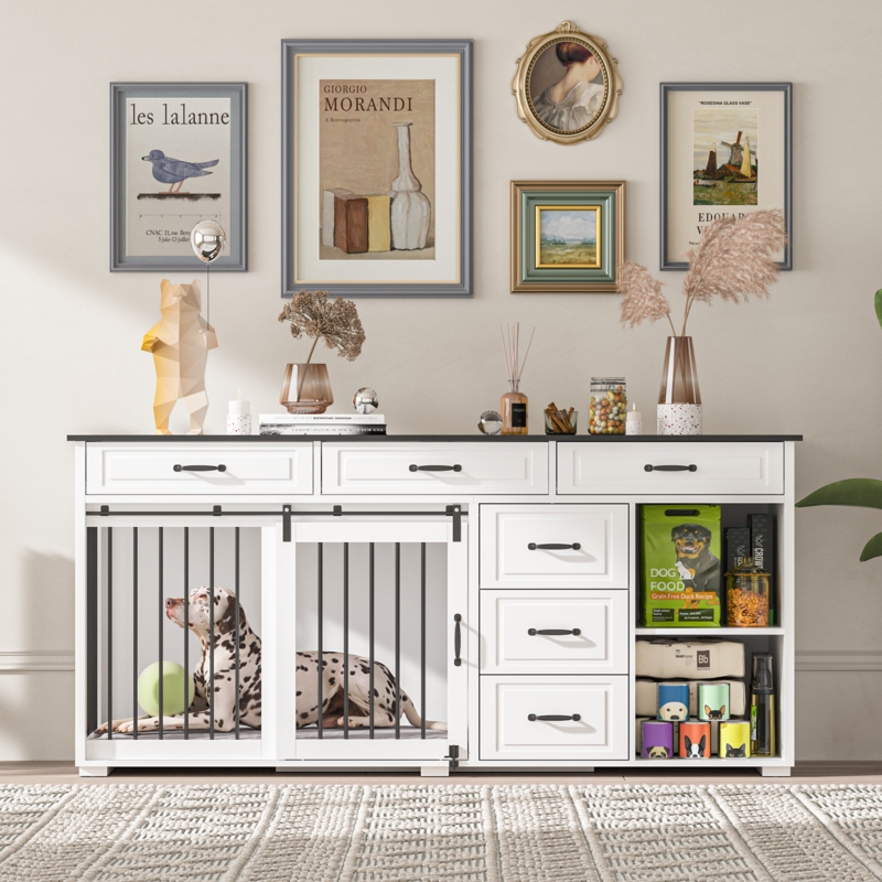 Six Drawer Two Compartment Dog Crate