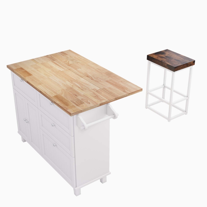 Someries Solid Wood Kitchen Island Set