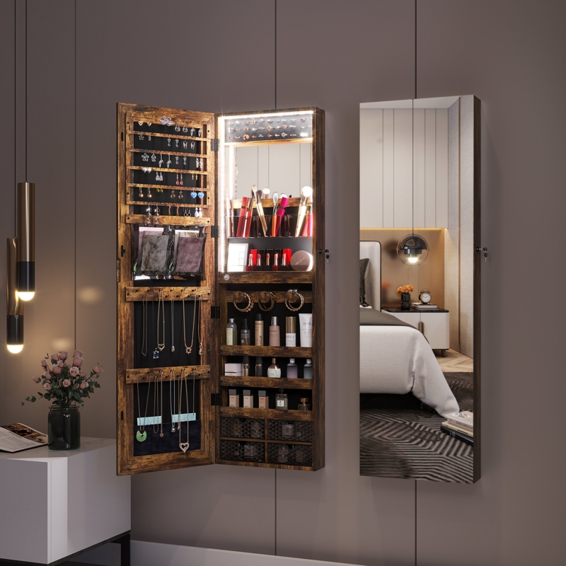 Suruchi 14.6'' Wide Wall Jewelry Armoire with Mirror