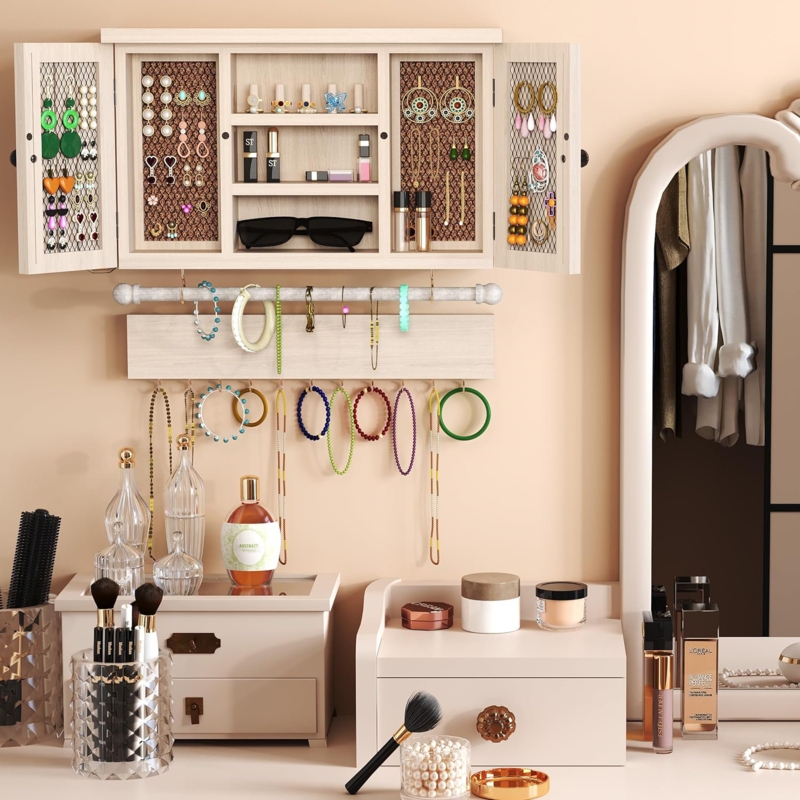 Terice 16.5'' Wide Wall Jewelry Armoire