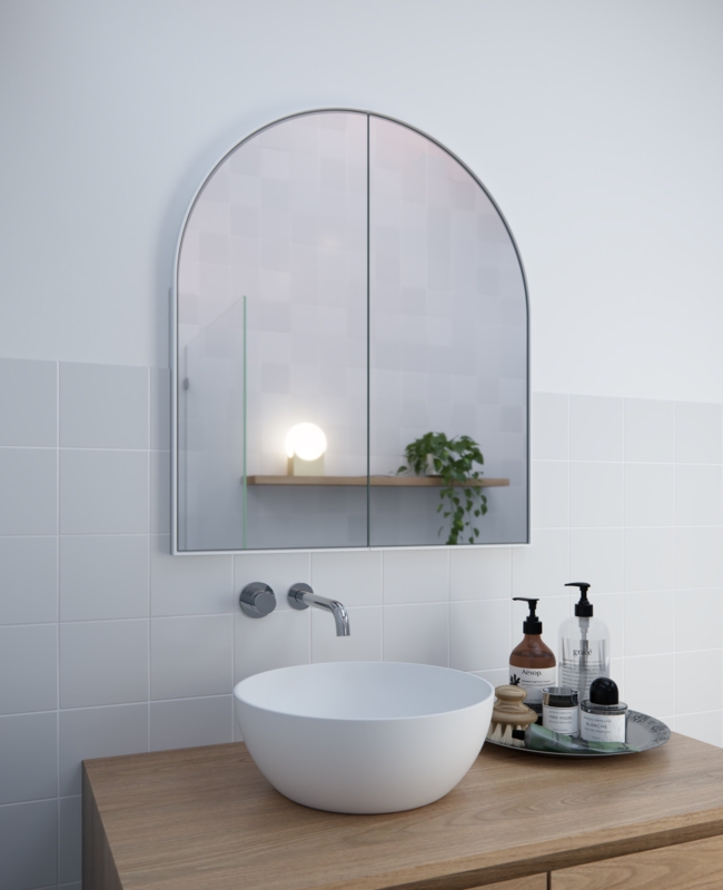Two Door Steel Frame Arch Shape Medicine Cabinet
