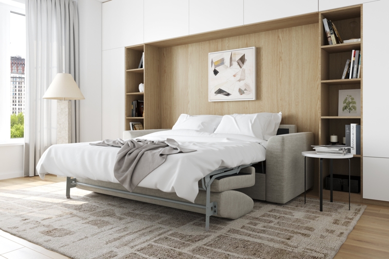 Upholstered Sleeper Sofa with Gel Mattress