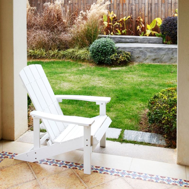 Younts Outdoor HIPS Plastic Adirondack Chair Modern Patio