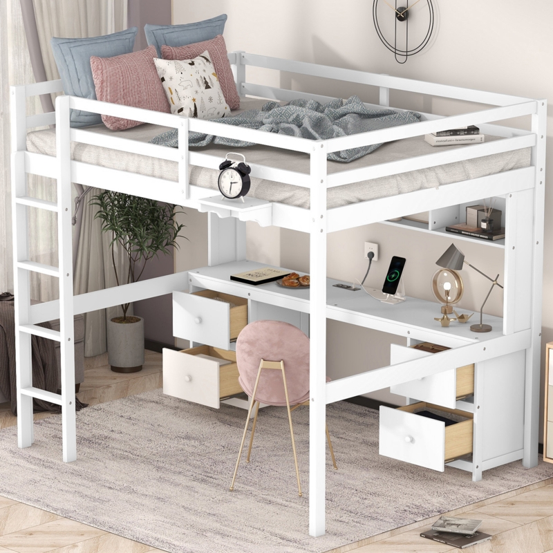 Full-Size Loft Beds With Stairs | Foter