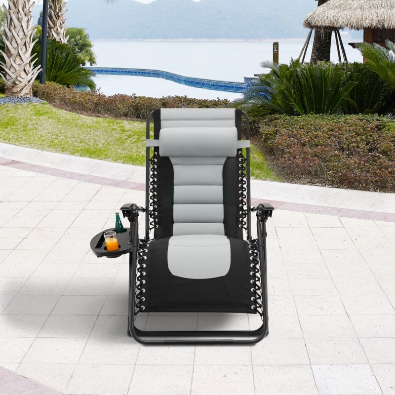 Zero Gravity Folding Lounge Chair with Adjustable Headrest, Recliners Support 300lbs