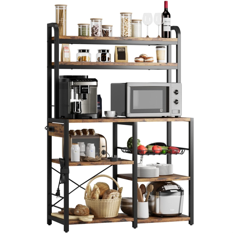 Zulema 35.4'' Steel Standard Baker's Rack with Microwave Compatibility